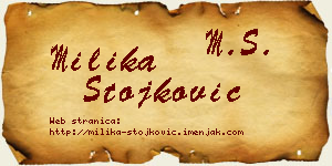 Milika Stojković vizit kartica